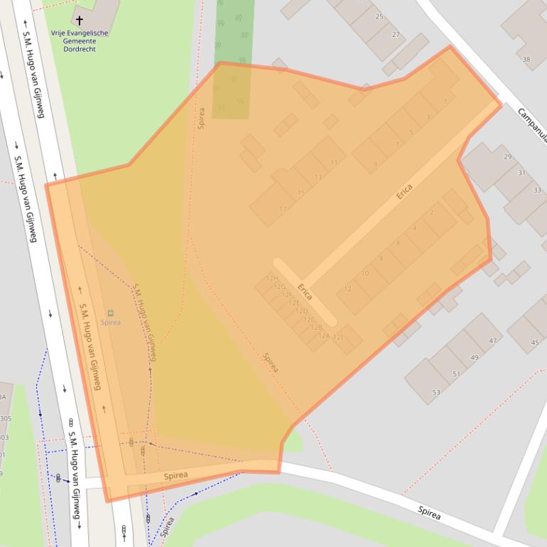 Kaart van postcodegebied 3317HG.