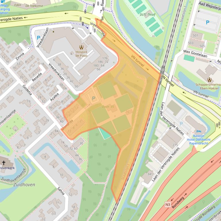 Kaart van postcodegebied 3317HL.