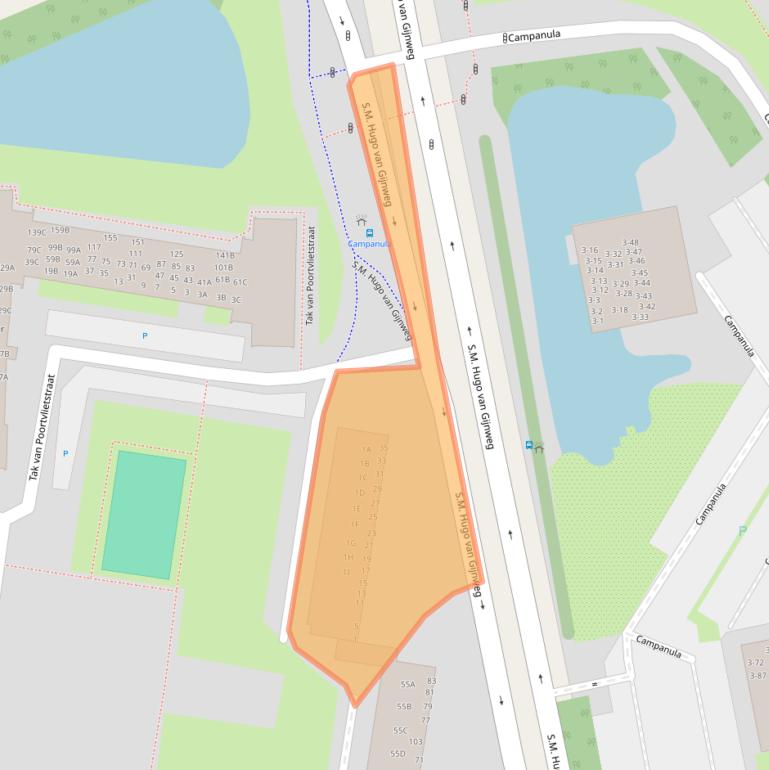 Kaart van postcodegebied 3317JD.