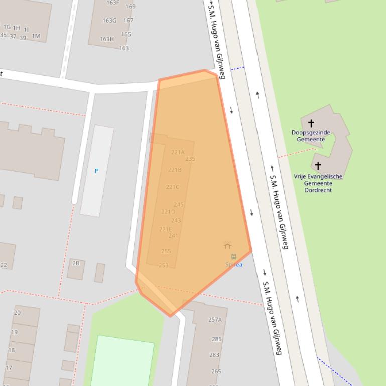 Kaart van postcodegebied 3317JJ.