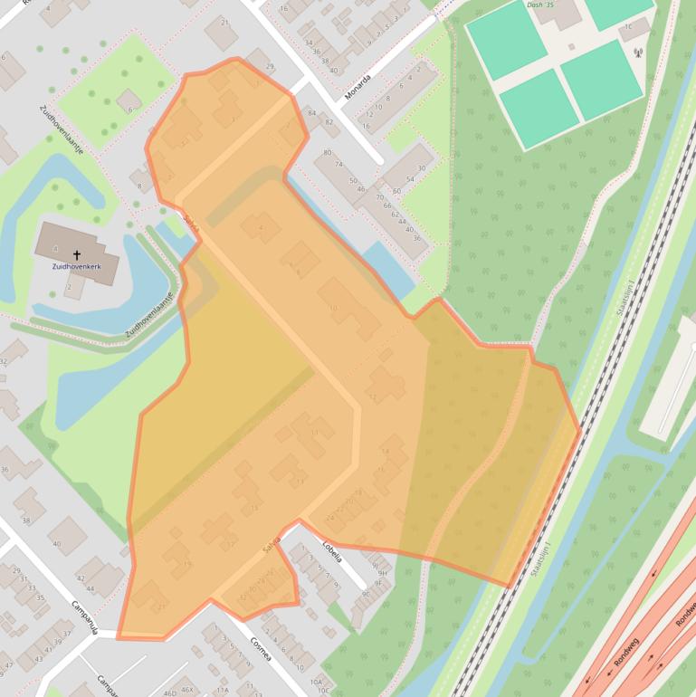 Kaart van postcodegebied 3317JN.