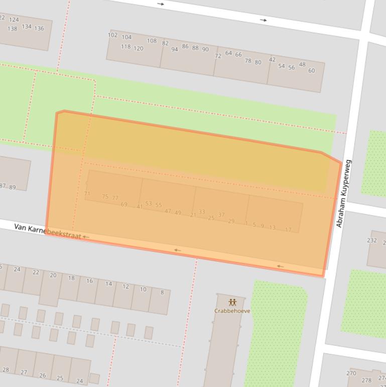 Kaart van postcodegebied 3317KV.