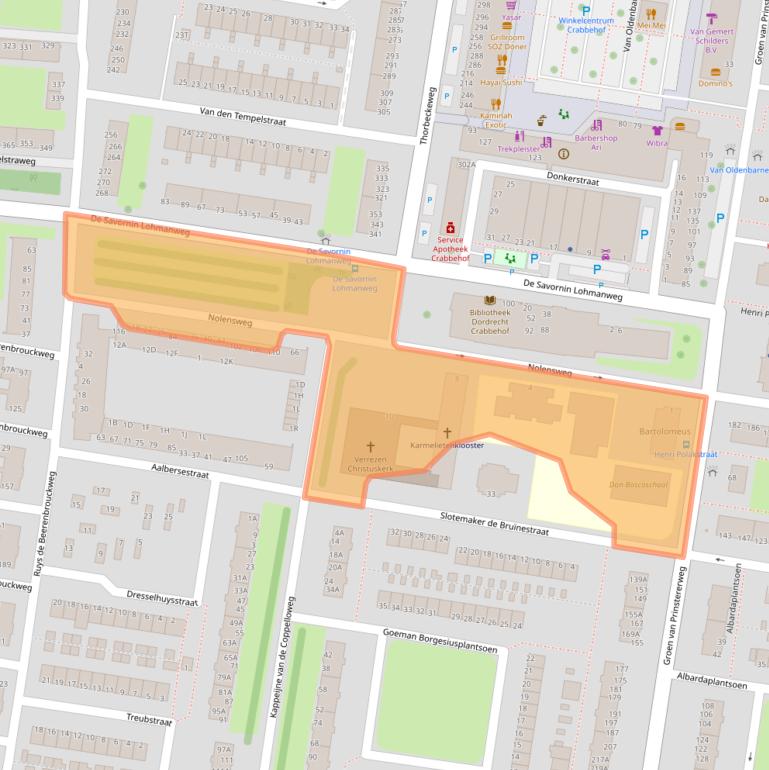 Kaart van postcodegebied 3317LE.