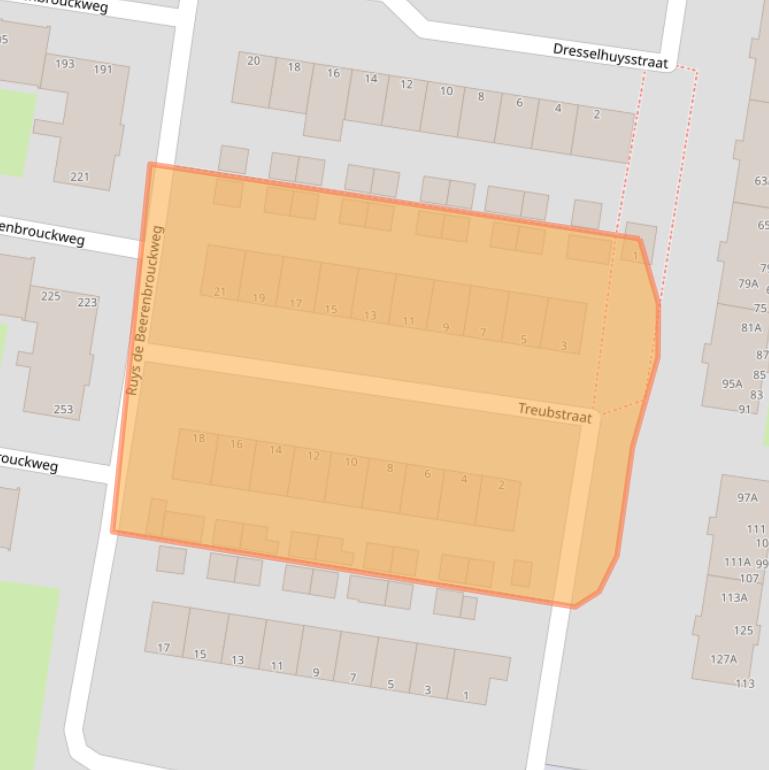 Kaart van postcodegebied 3317LS.