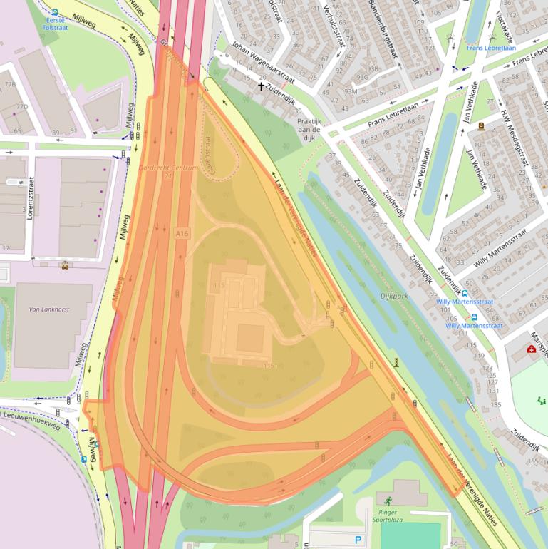 Kaart van postcodegebied 3317LV.