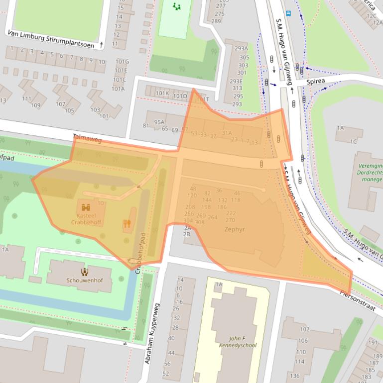 Kaart van postcodegebied 3317RB.