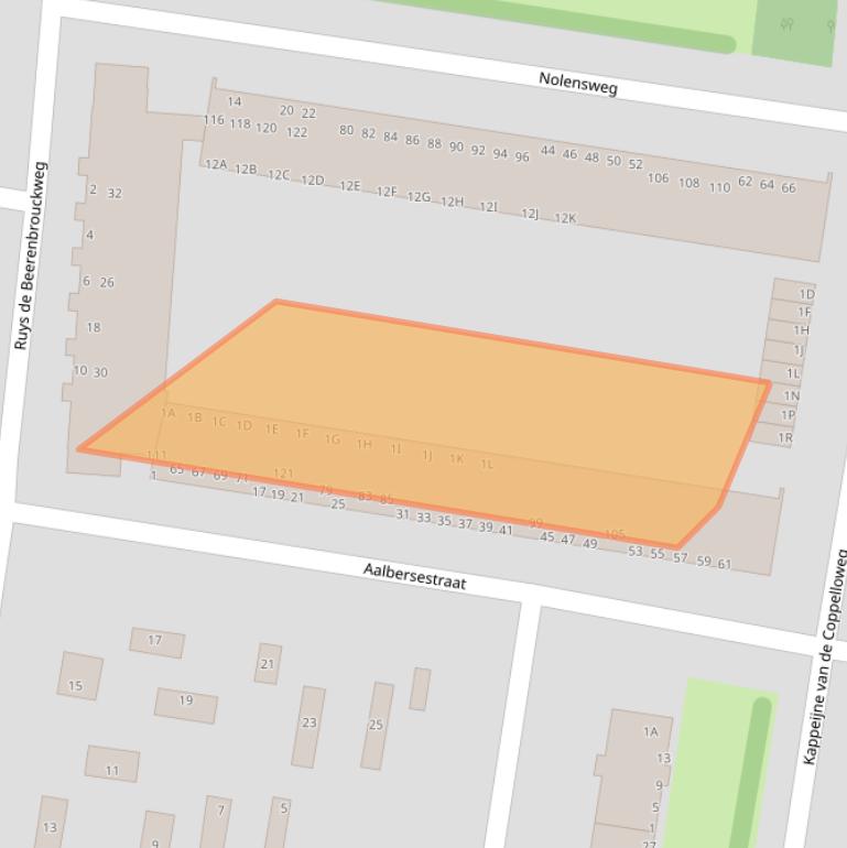 Kaart van postcodegebied 3317RJ.