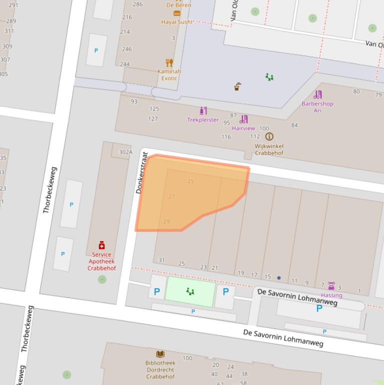 Kaart van postcodegebied 3317RW.