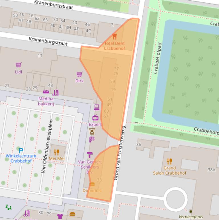 Kaart van postcodegebied 3317SJ.