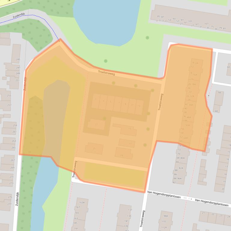 Kaart van postcodegebied 3317TJ.