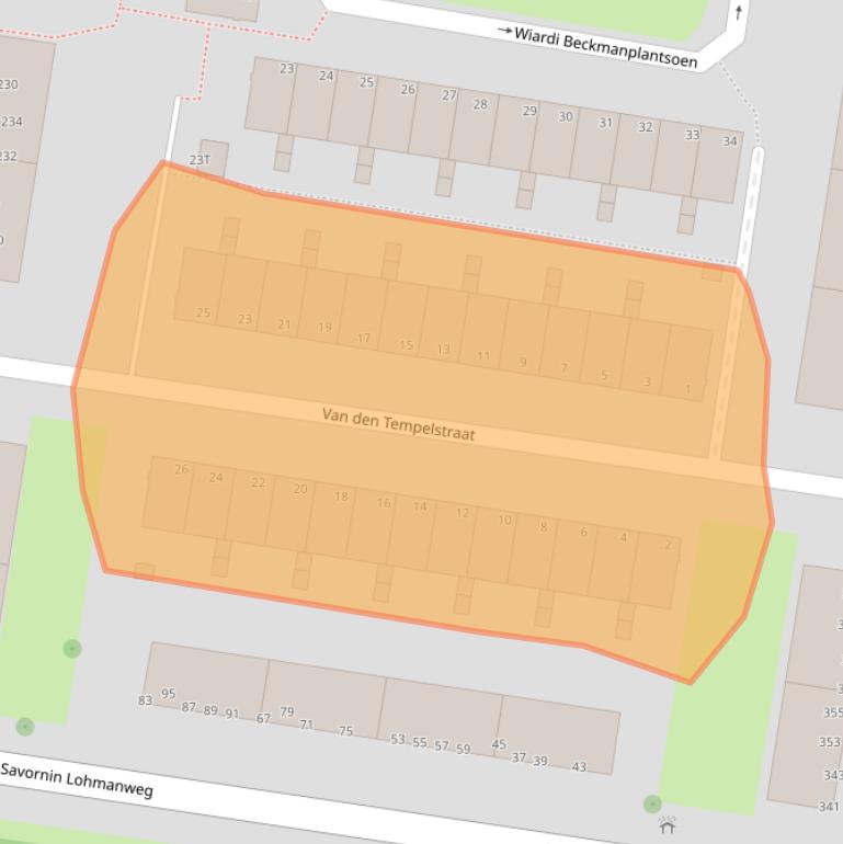 Kaart van postcodegebied 3317TR.