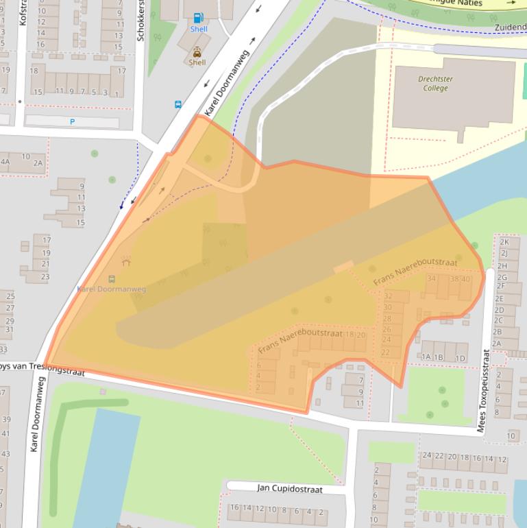 Kaart van postcodegebied 3317VB.