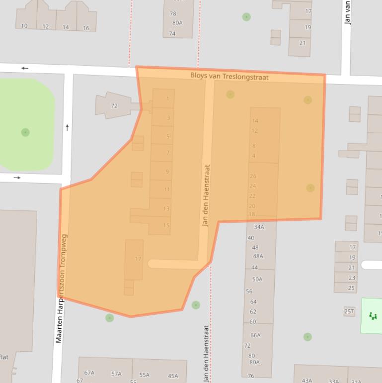 Kaart van postcodegebied 3317VG.