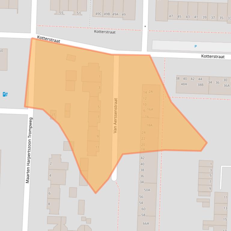 Kaart van postcodegebied 3317VN.