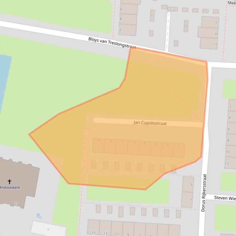 Kaart van postcodegebied 3317WJ.