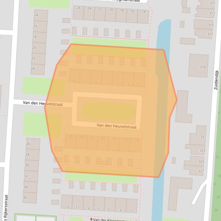 Kaart van postcodegebied 3317WP.