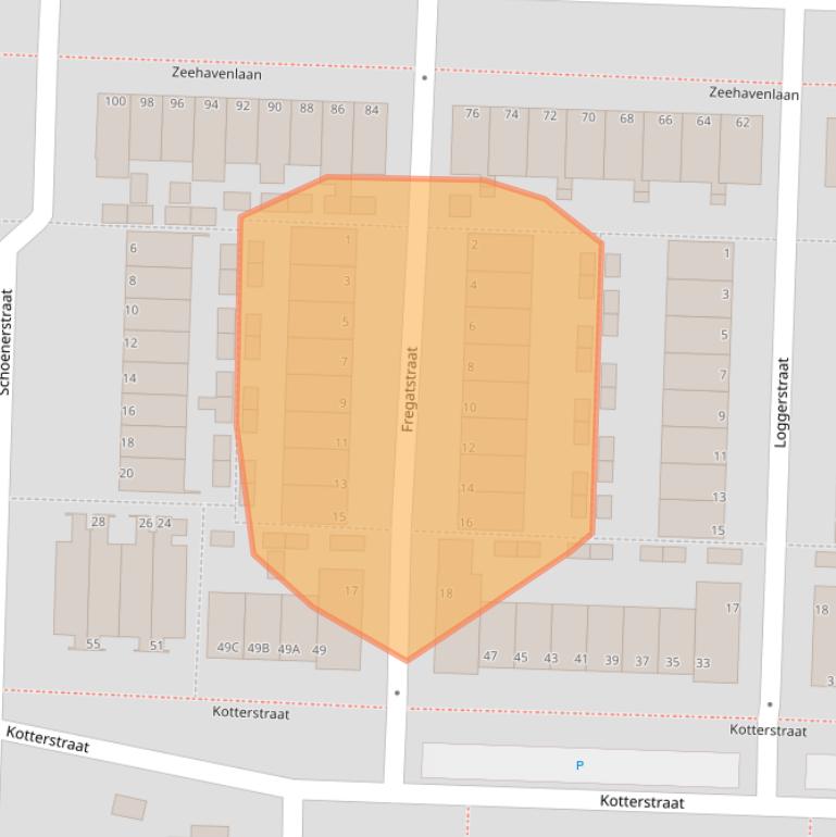 Kaart van postcodegebied 3317ZC.