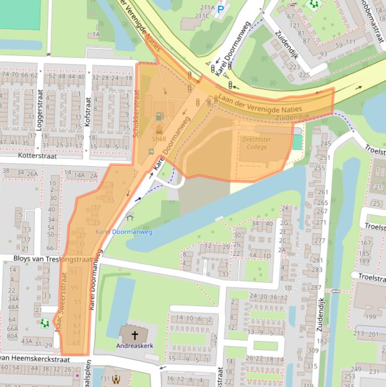 Kaart van postcodegebied 3317ZD.