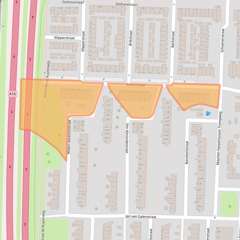 Kaart van postcodegebied 3317ZL.