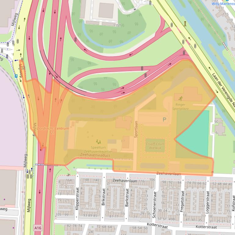 Kaart van postcodegebied 3317ZV.
