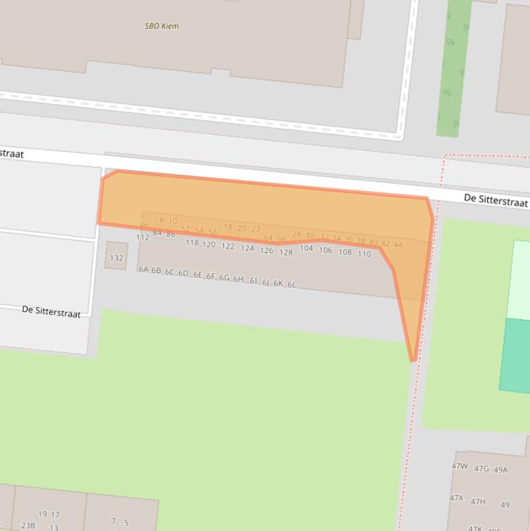 Kaart van postcodegebied 3318AB.