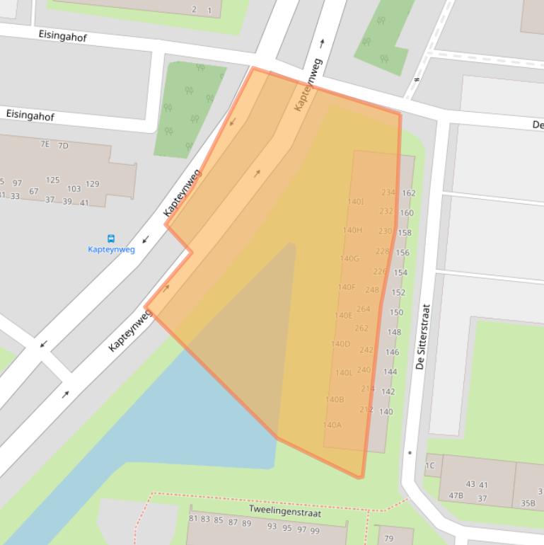 Kaart van postcodegebied 3318AE.