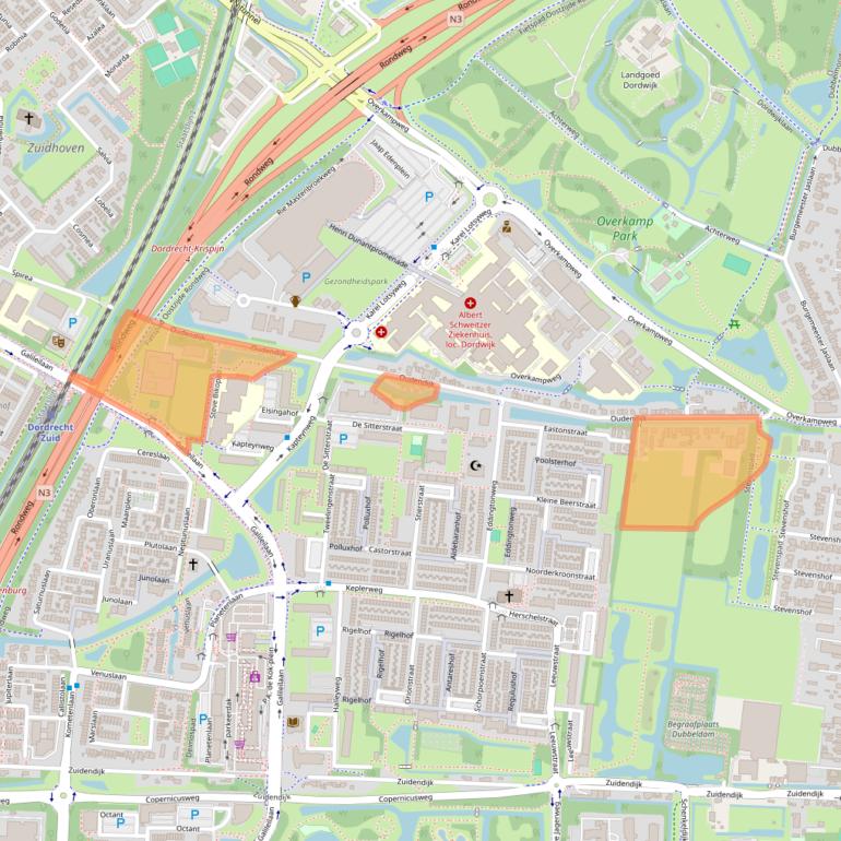 Kaart van postcodegebied 3318AG.
