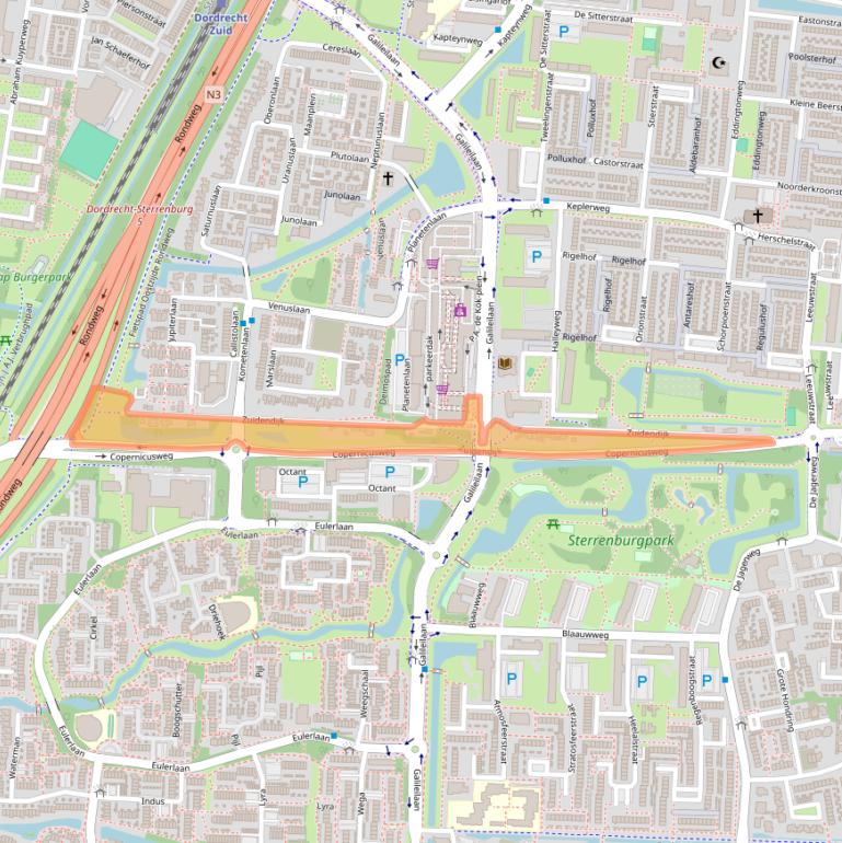 Kaart van postcodegebied 3318AJ.