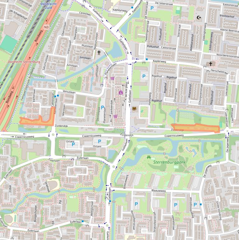 Kaart van postcodegebied 3318AK.