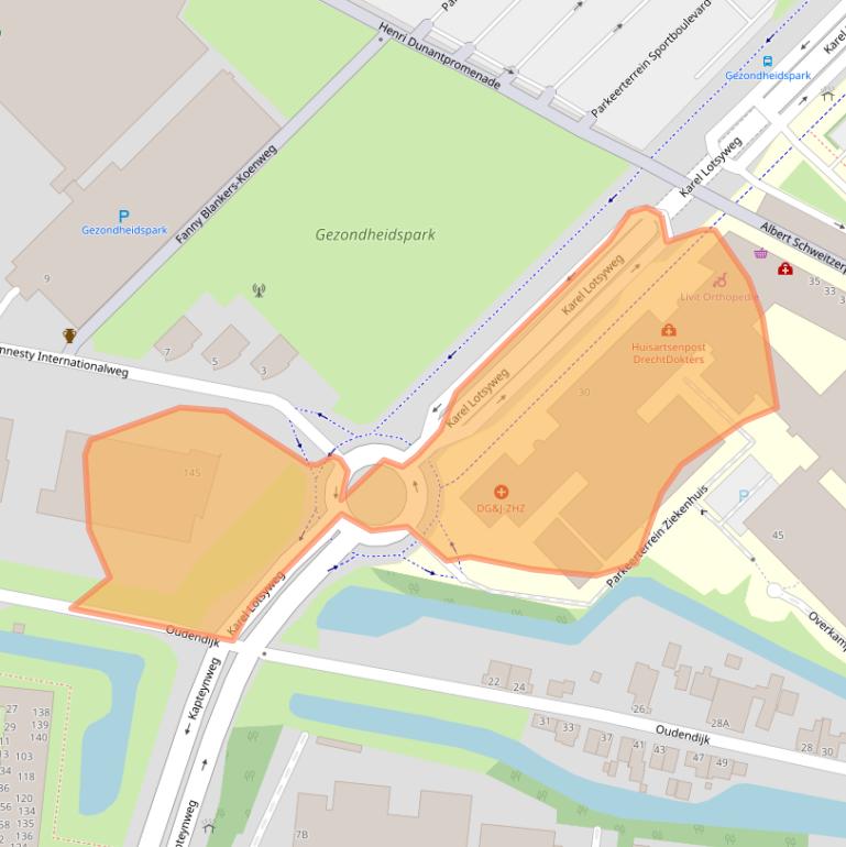 Kaart van postcodegebied 3318AL.
