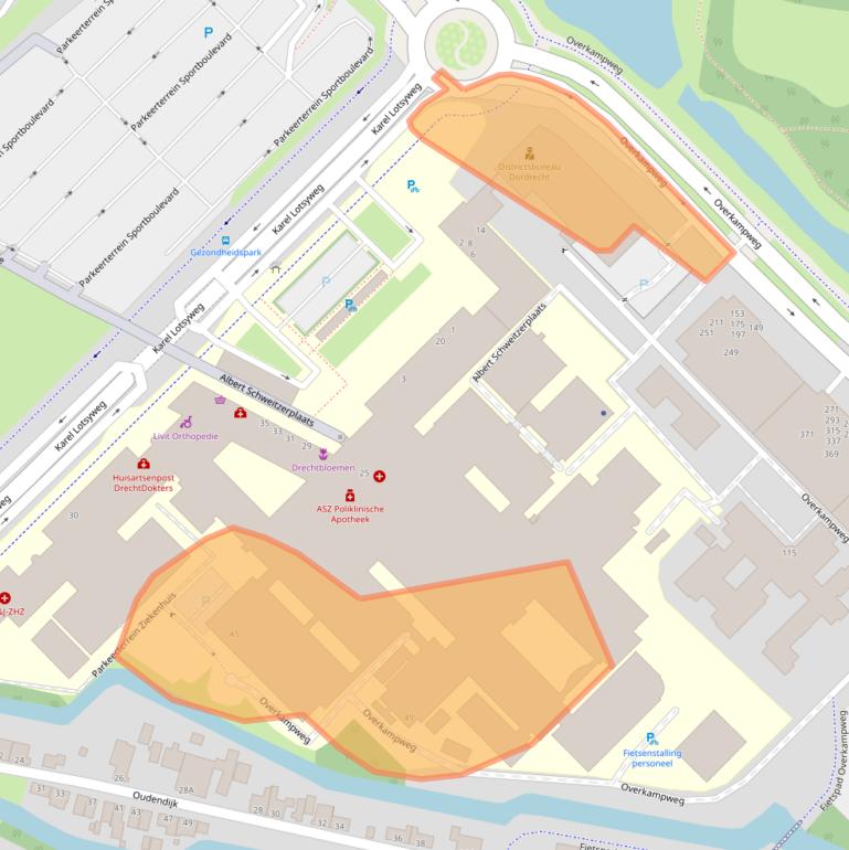 Kaart van postcodegebied 3318AP.