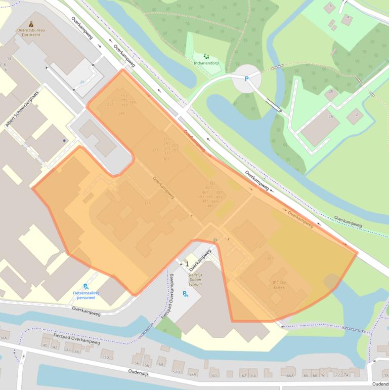 Kaart van postcodegebied 3318AR.