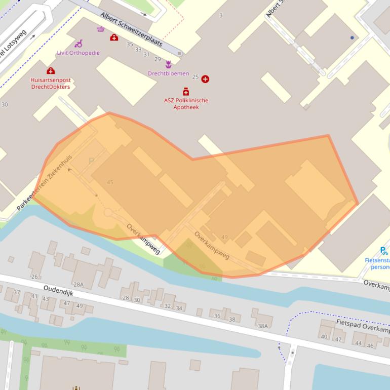 Kaart van postcodegebied 3318AV.