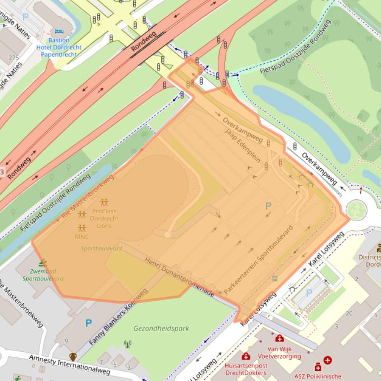 Kaart van postcodegebied 3318AX.