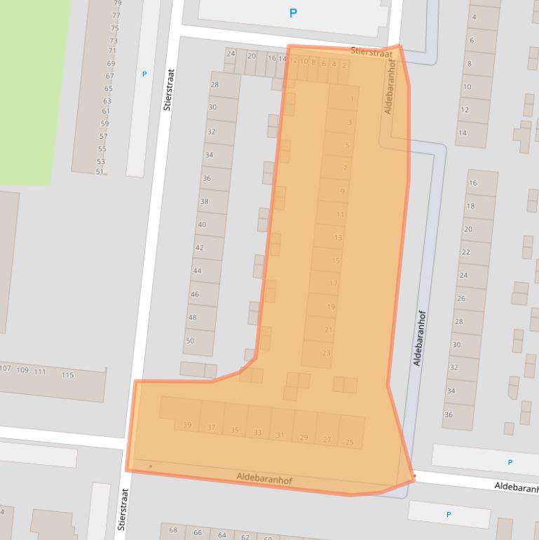 Kaart van postcodegebied 3318BA.