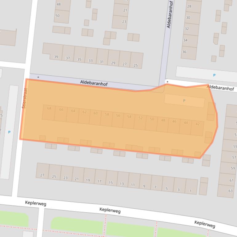 Kaart van postcodegebied 3318BC.