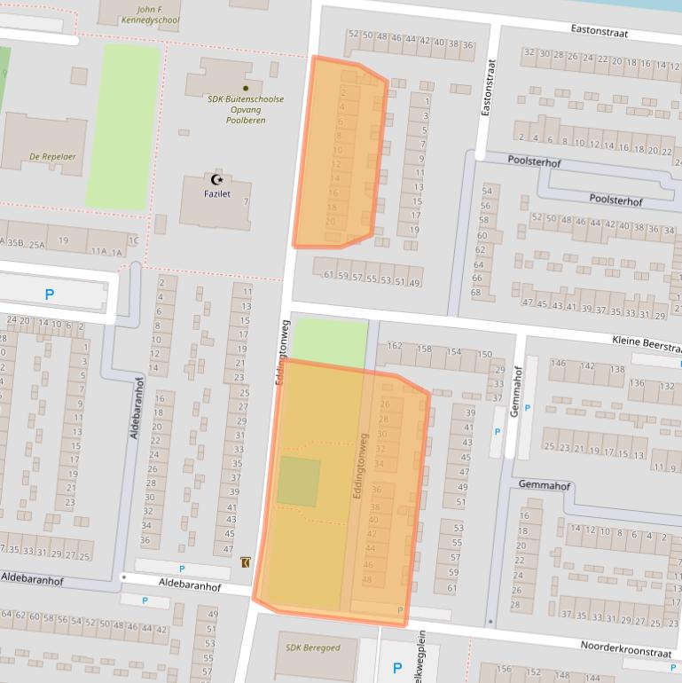 Kaart van postcodegebied 3318BG.