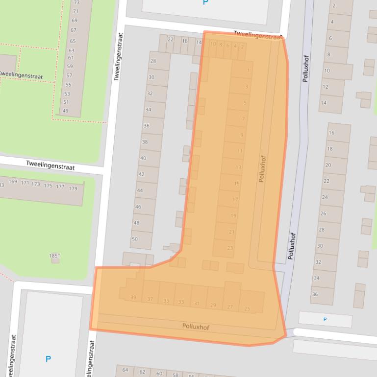 Kaart van postcodegebied 3318BH.