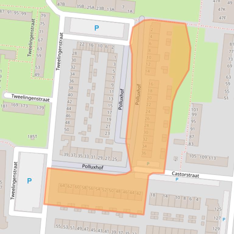 Kaart van postcodegebied 3318BJ.