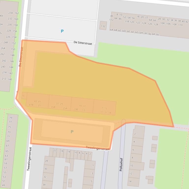 Kaart van postcodegebied 3318BP.