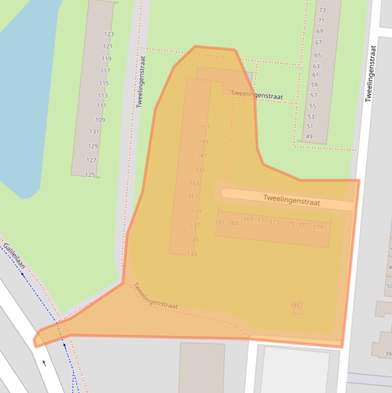 Kaart van postcodegebied 3318BT.