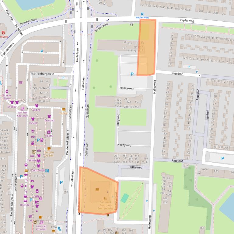 Kaart van postcodegebied 3318CB.