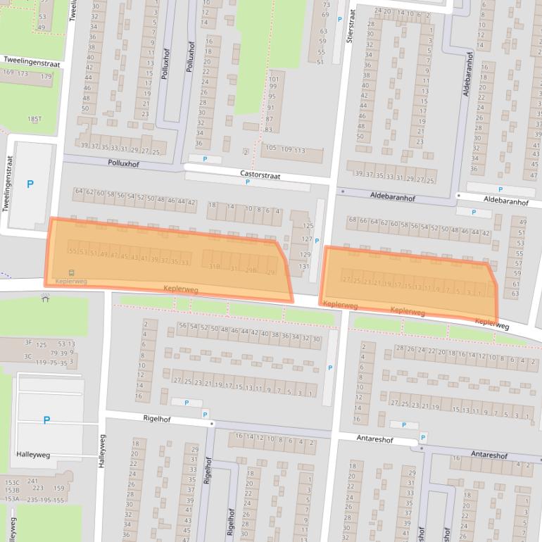 Kaart van postcodegebied 3318CR.