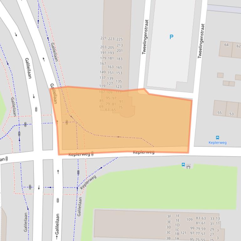 Kaart van postcodegebied 3318CS.