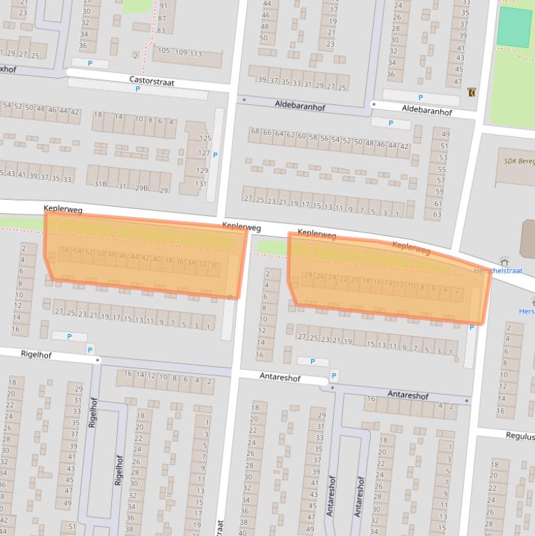 Kaart van postcodegebied 3318CW.