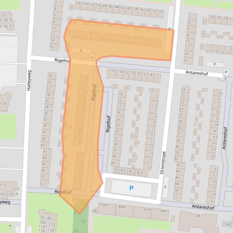 Kaart van postcodegebied 3318CX.