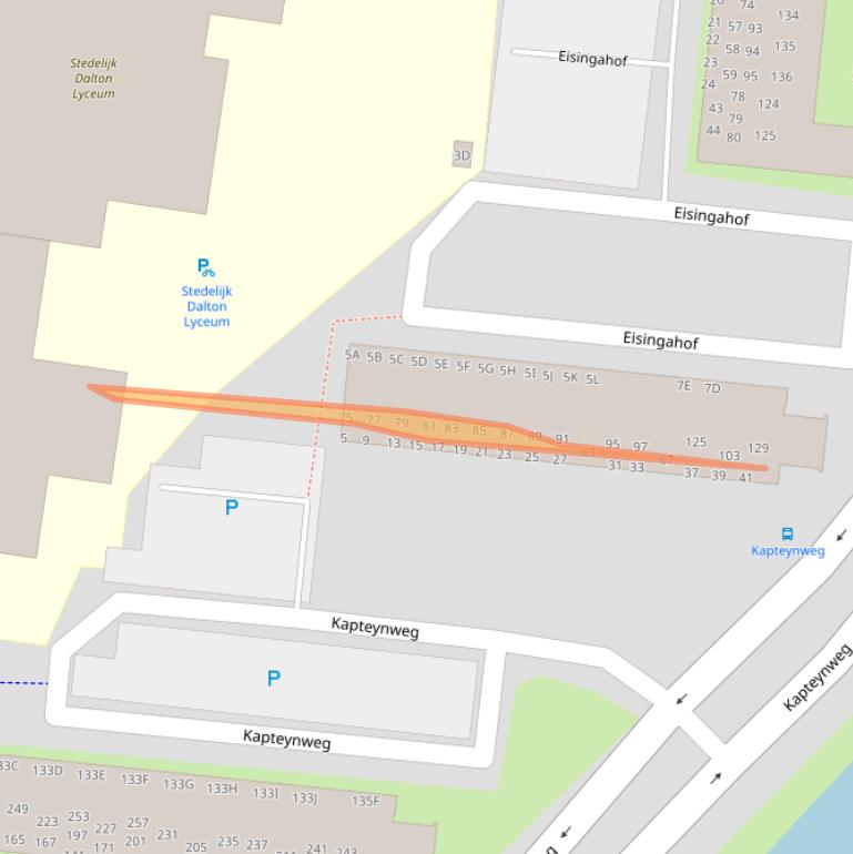 Kaart van postcodegebied 3318ED.