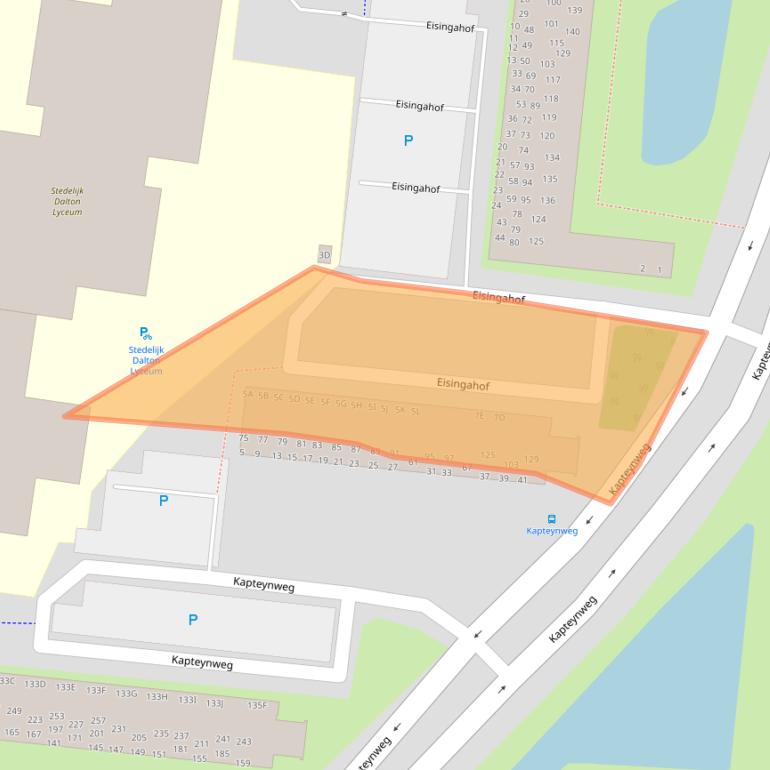 Kaart van postcodegebied 3318EE.