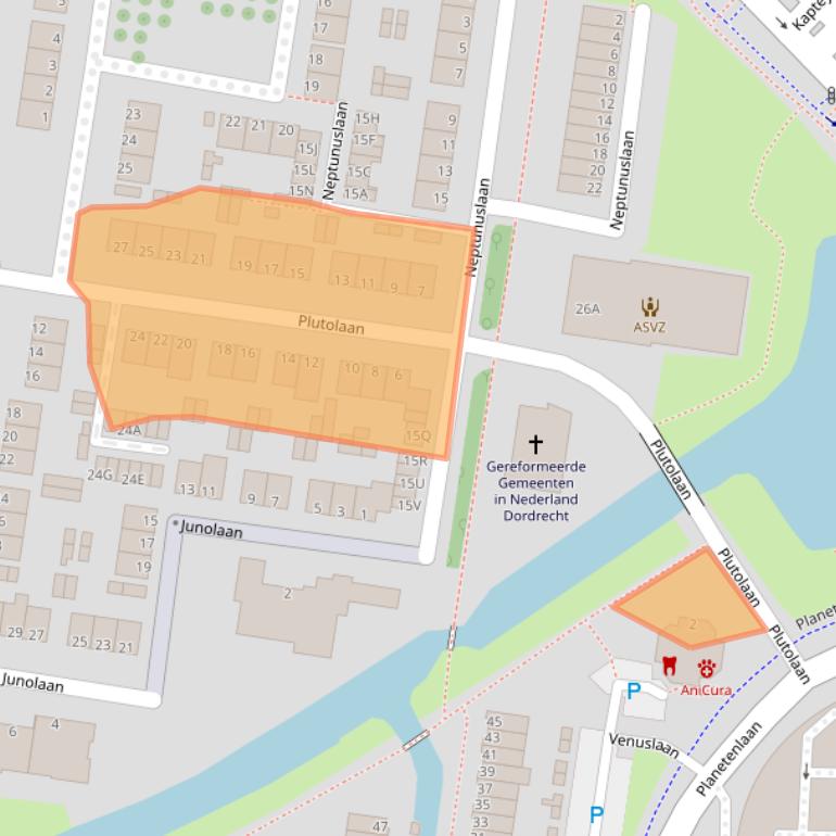 Kaart van postcodegebied 3318EP.