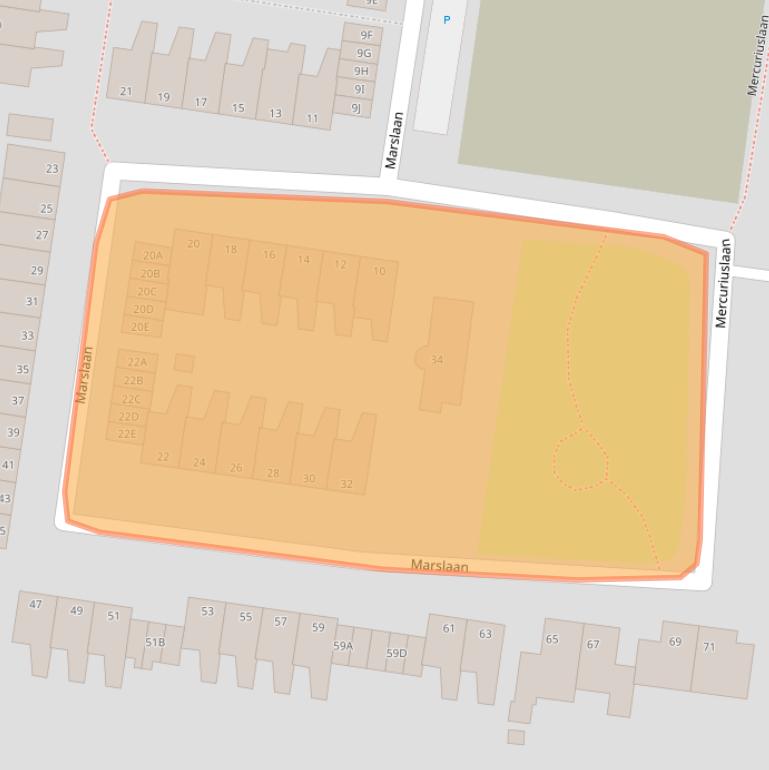 Kaart van postcodegebied 3318JG.